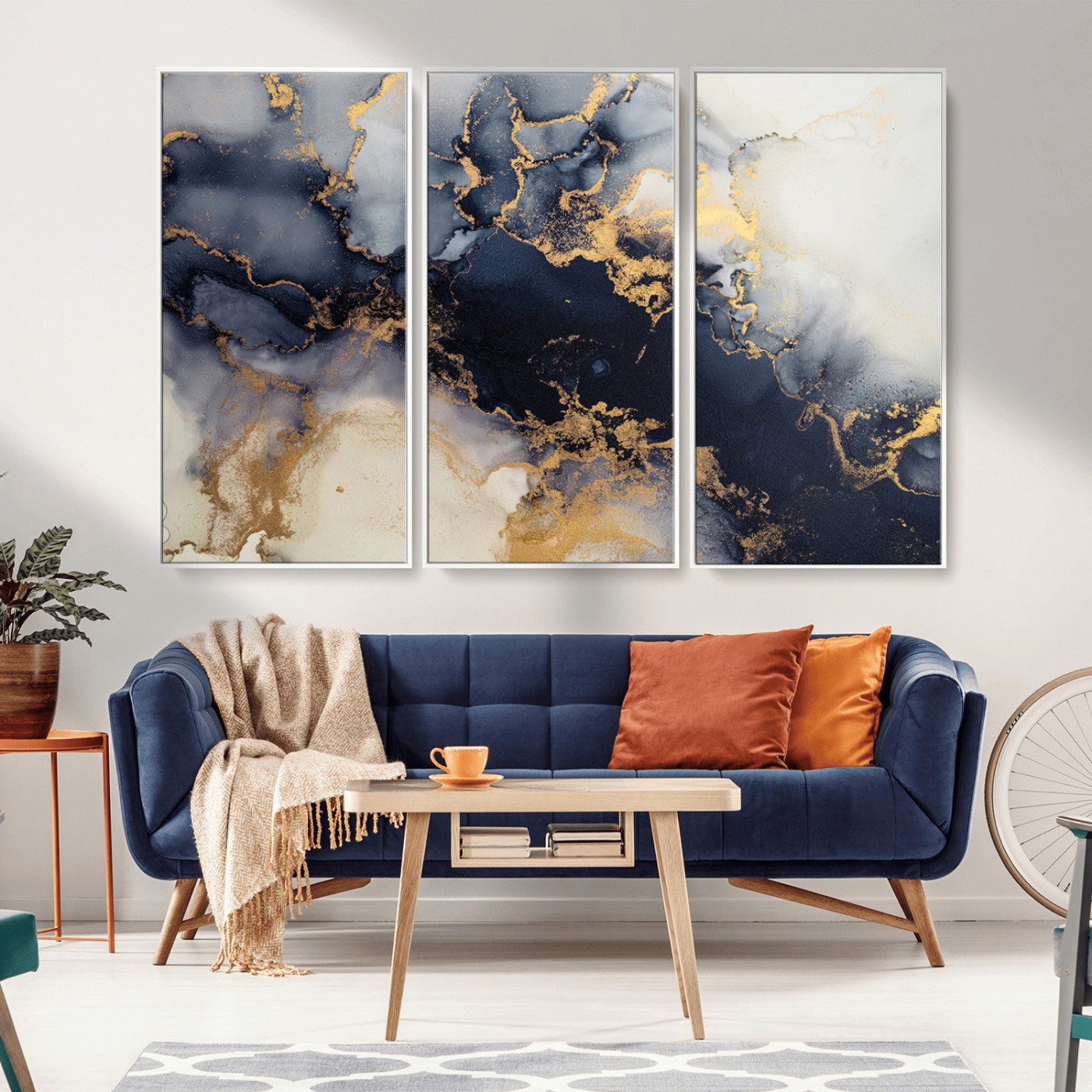 41136487-MGV-CV-36X24-Black Marble Wall Art Canvas Print, Framed Gold Veins Art Picture Print, Abstract Texture Perfect Moody Luxe Decor Artwork