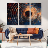 10017879-MGV-CV-36X24-Wood Tree Ring Wall Art Canvas Print, Framed Natural Wood Art Picture Print, Rustic Tree Slice Perfect Rustic Decor Artwork