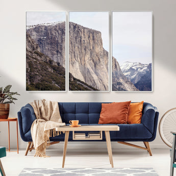 74506434-MGV-CV-36X24-El Capitan Wall Art Canvas Print, Framed Yosemite Cliff Art Picture Print, Sierra Nevada Perfect Sierra Minimalism Decor Artwork