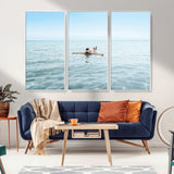 32624554-MGV-FC-48X32-3P_White-Swimming Relaxation Wall Art Canvas Print, Framed Peaceful Water Art Picture Print, Clear Sea Perfect Minimalist Aquatic Decor