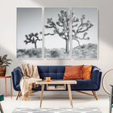 29996209-MGV-CV-36X24-Joshua Tree Art Wall Art Canvas Print, Framed Black White Landscape Art Picture Print, Desert Tree Decor Perfect Southwestern Boho