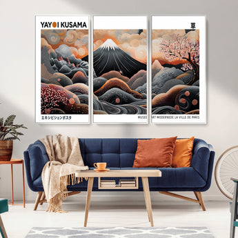 63125329-MGV-CV-36X24-Japanese Mt Fuji Wall Art – Surreal Ukiyo e Style Cherry Blossom Poster, Swirling Cloud Landscape Print, Modern Oriental Asian