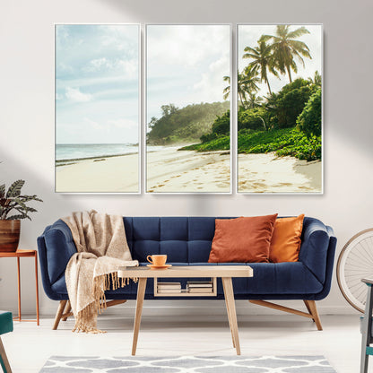 42984524-MGV-CV-36X24-Relaxing Beach Wall Art Canvas Print, Framed Ocean View Art Picture Print, Coastal Serenity Perfect Tropical Coastal Decor Artwork