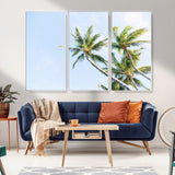 54719115-MGV-CV-36X24-Palm Trees Wall Art Canvas Print, Framed Tropical Aesthetic Art Picture Print, Coastal Serenity Perfect Tropical Minimalist Decor