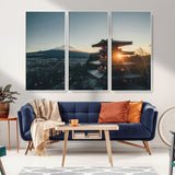 87729656-MGV-CV-36X24-Mount Fuji Wall Art Canvas Print, Framed Japan Travel Art Picture Print, Chureito Pagoda Perfect Zen Minimalism Decor Artwork