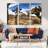 25722592-MGV-CV-36X24-Joshua Tree Desert Wall Art Canvas Print, Framed Southwestern Nature Art Picture Print, Rustic Earth Tones Perfect Southwestern
