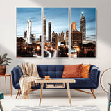 23859158-MGV-CV-36X24-Atlanta Skyline Wall Art – Modern Cityscape Canvas Print with Night Lights and Traffic Trails, Urban Decor for Office, Apartment,