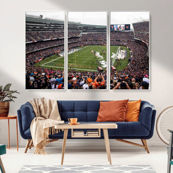 18347149-MGV-CV-36X24-Soldier Field Wall Art – Chicago Bears Football Stadium Canvas Print, Game Day Sports Decor for Man Cave, Bar, Office, or Living