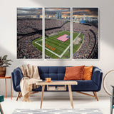 98106777-MGV-CV-36X24-Soldier Field Wall Art – Chicago Bears Stadium Canvas Print with American Flag, Game Day Football Decor for Man Cave, Bar, or