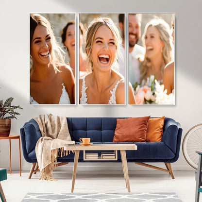 CSTM912-MGV-CV-36X24-Framed Wedding Canvas Print - Custom Wall Art Keepsake for Couples, Elegant Home Decoration Gift, Create Your Own Photo Canvas
