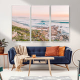 27332135-MGV-CV-36X24-Coastal Sunset Wall Art – Ocean Waves and Rocky Shore Canvas Print, Scenic Seaside Photography Decor for Bedroom, Living Room,