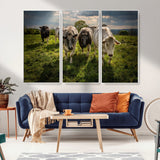 67277447-MGV-CV-36X24-Farmhouse Wall Art – Herd of Cows Canvas Print, Rustic Country Pasture Photography Decor for Bedroom, Living Room, Office, Ranch,