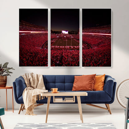 38331045-MGV-CV-36X24-Sanford Stadium Wall Art – Georgia Bulldogs Football Red Night Game Canvas Print, Electric College Sports Decor for Man Cave or
