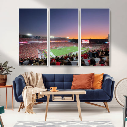 25139565-MGV-CV-36X24-Sanford Stadium Wall Art – Georgia Bulldogs Football Sunset Panorama Canvas Print, College Game Day Decor for Man Cave, Bar, or