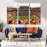 76011417-MGV-CV-36X24-Tennessee Volunteers Wall Art – Neyland Stadium Checkerboard Crowd Canvas Print, Vols Football Game Day Fan Perspective Sports