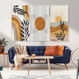 32359-MGV-CV-36X24-Modern Sun Wall Art Canvas Print, Framed Retro Horizon Art Picture Print, Sunburst Design Perfect Mid Century Boho Decor Artwork