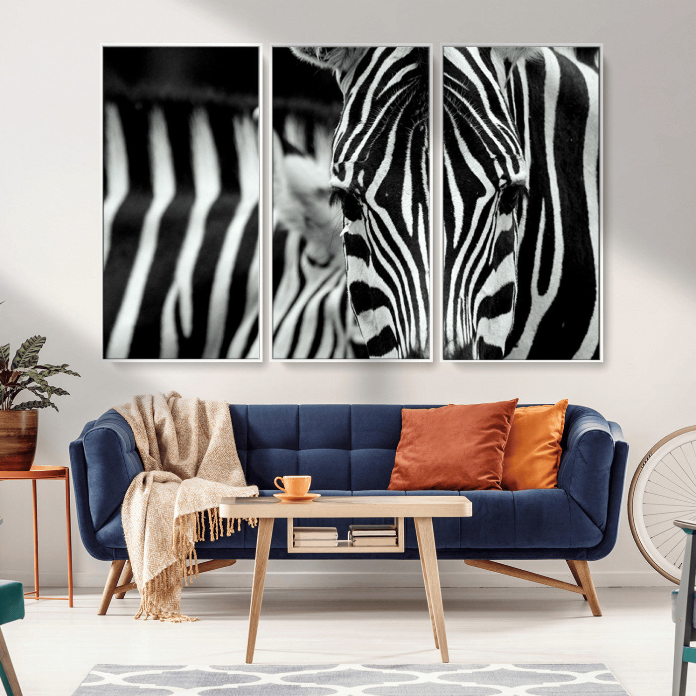 43631-MGV-CV-36X24-Black and White Zebra Wall Art – Modern Animal Print Canvas Artwork for Living Room, Bedroom, or Office Decor