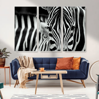 43631-MGV-CV-36X24-Black and White Zebra Wall Art – Modern Animal Print Canvas Artwork for Living Room, Bedroom, or Office Decor