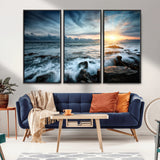 33428-MGV-CV-36X24-Ocean Sunrise Wall Art – Serene Seascape Canvas Print, Coastal Home or Office Decor, Perfect for Living Room, Bedroom, or Study