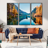 32962-MGV-CV-36X24-Mountain Lake Wall Art – Tranquil Autumn Landscape Canvas Print, Nature Reflection Decor for Living Room, Bedroom, Office or Cabin