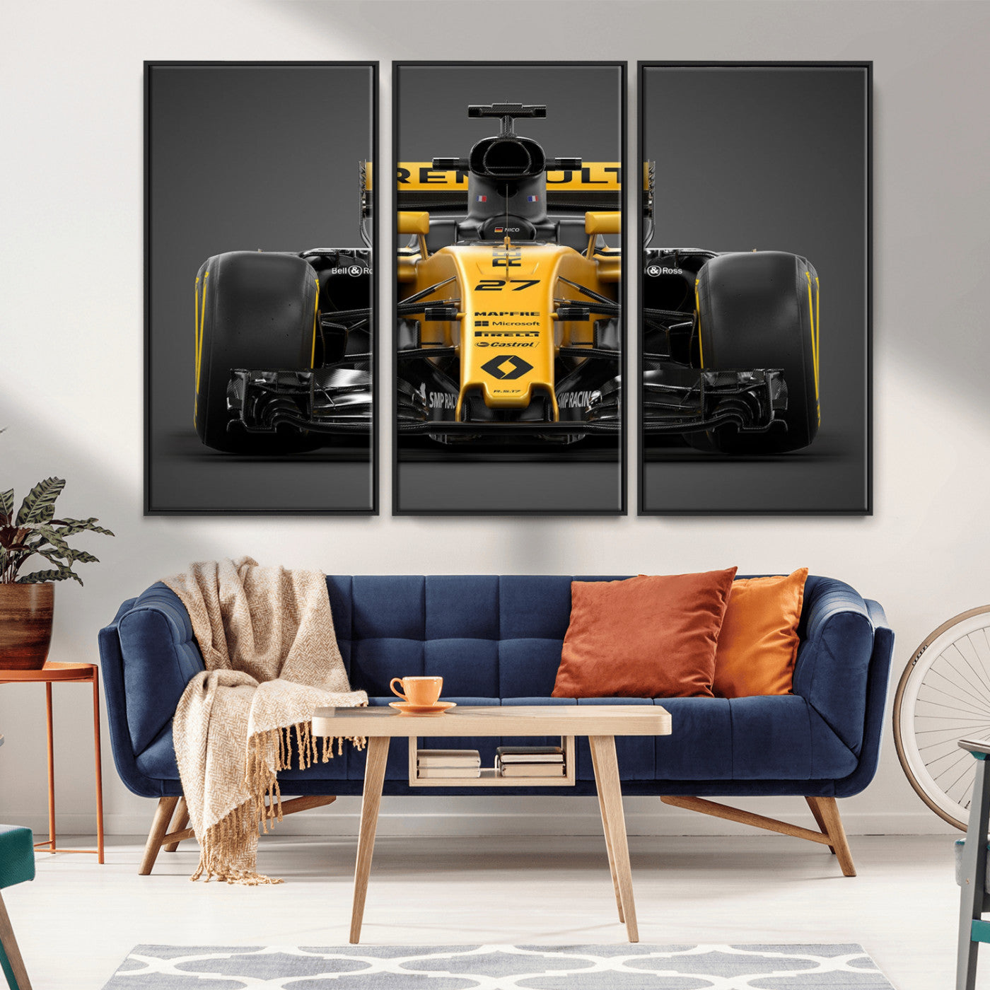 62882-MGV-CV-36X24-Renault F1 Racing Car Print - High-Performance Formula 1 Motorsport Wall Art, Perfect Gift for Racing Fans and Car Enthusiasts