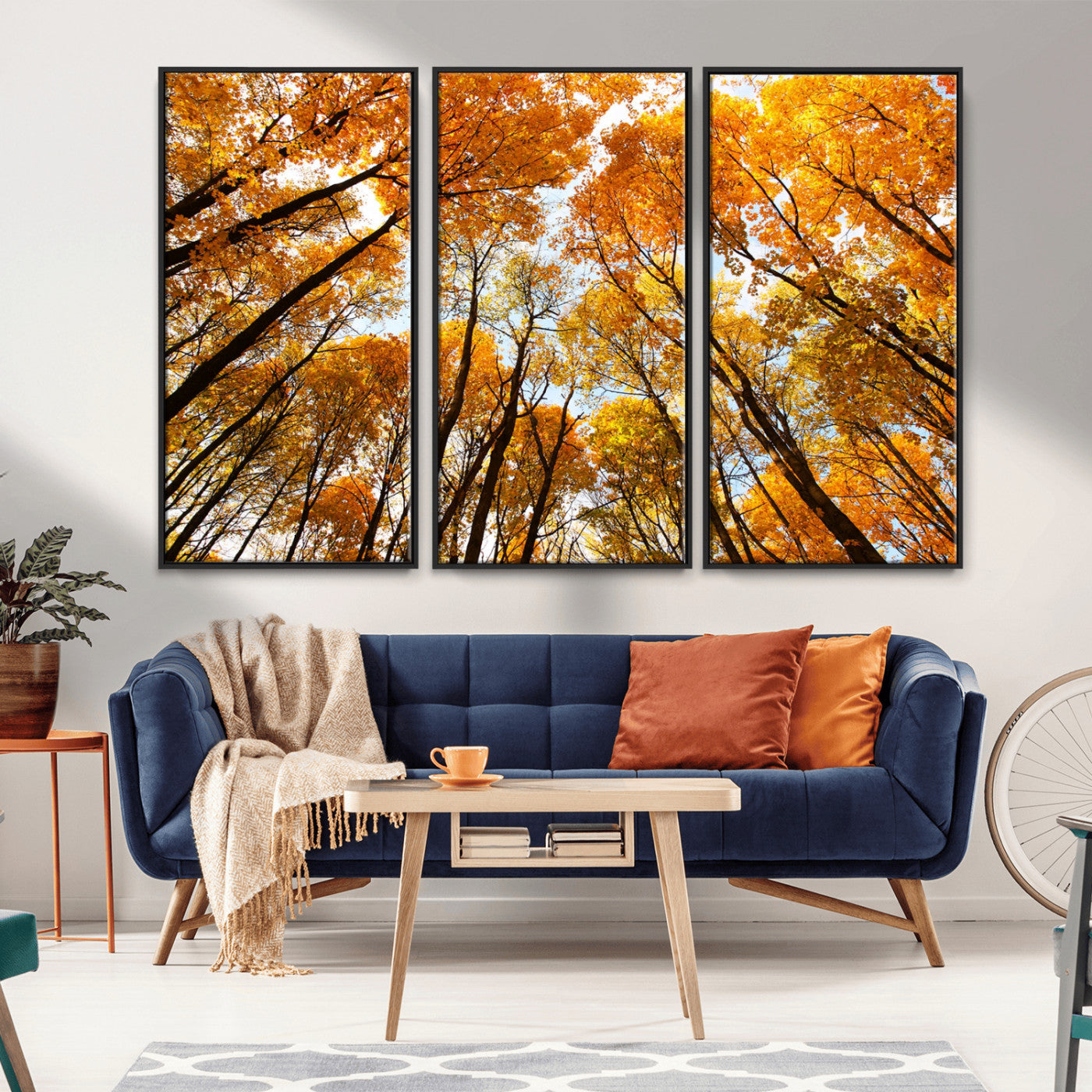 11823-MGV-CV-36X24-Golden Autumn Tree Canopy Wall Art – Stunning Fall Forest Leaves Print, Warm Seasonal Nature Decor for Home, Office or Cabin