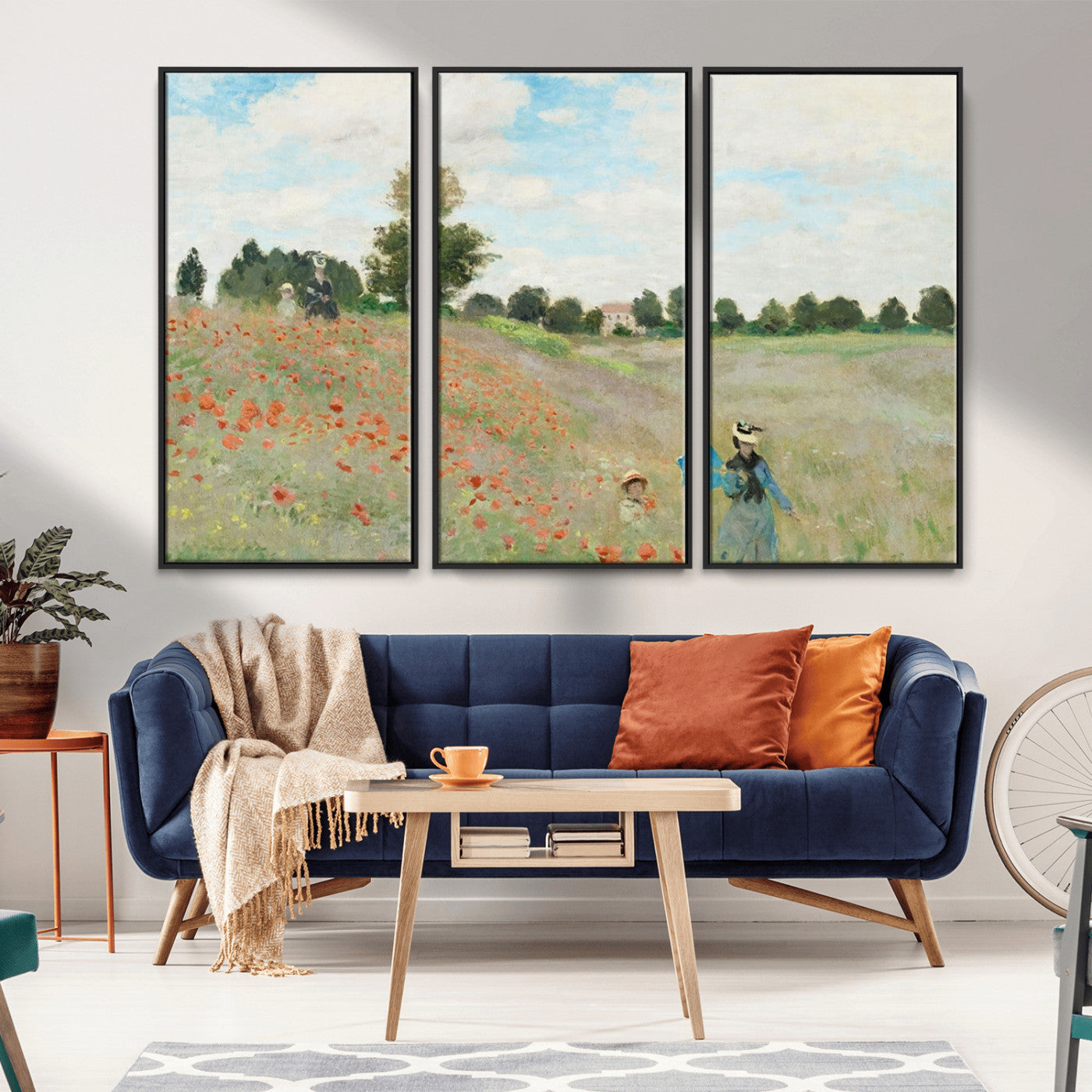 74890-MGV-CV-36X24-Monet Poppy Field Wall Art – Impressionist Landscape Canvas Print, Classic French Artwork for Living Room, Bedroom or Office Decor
