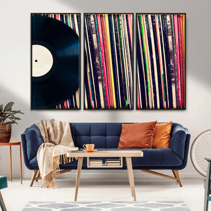 45029-MGV-FC-48X32-3P_Black-Misty Pine Forest Wall Art – Black and White Landscape Canvas Print, Foggy Trees Nature Photography, Modern Minimalist Decor for