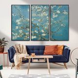 65607-MGV-CV-36X24-Almond Blossom Wall Art – Van Gogh Blue Floral Canvas Print, Elegant Impressionist Painting Decor for Living Room, Bedroom or