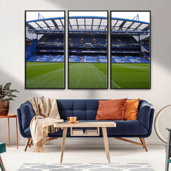 59508-MGV-CV-36X24-Chelsea Stadium Wall Art – Stamford Bridge Football Arena Canvas Print, Iconic Soccer Artwork for Living Room, Office, Game Room