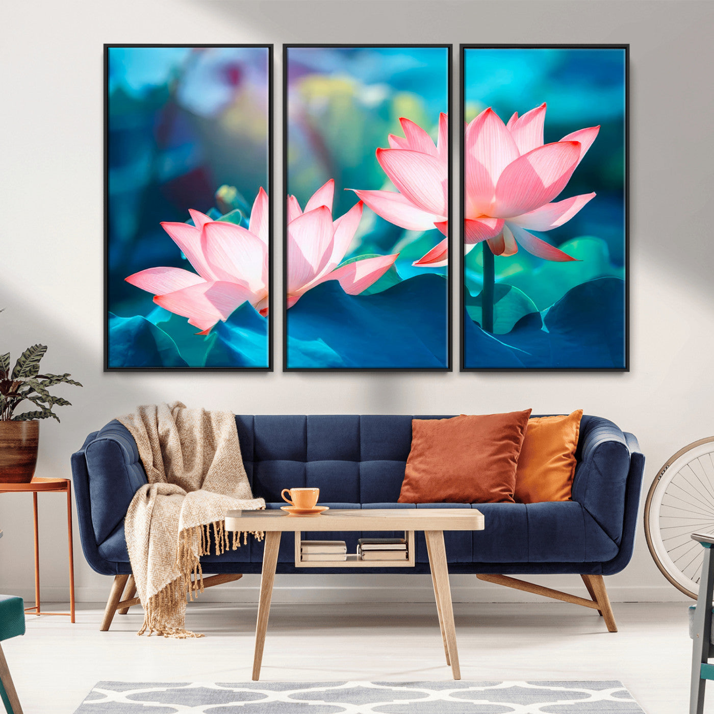 32559-MGV-CV-36X24-Lotus Flower Wall Art – Pink Water Lily Canvas Print, Tranquil Nature Decor for Living Room, Bedroom or Meditation Space