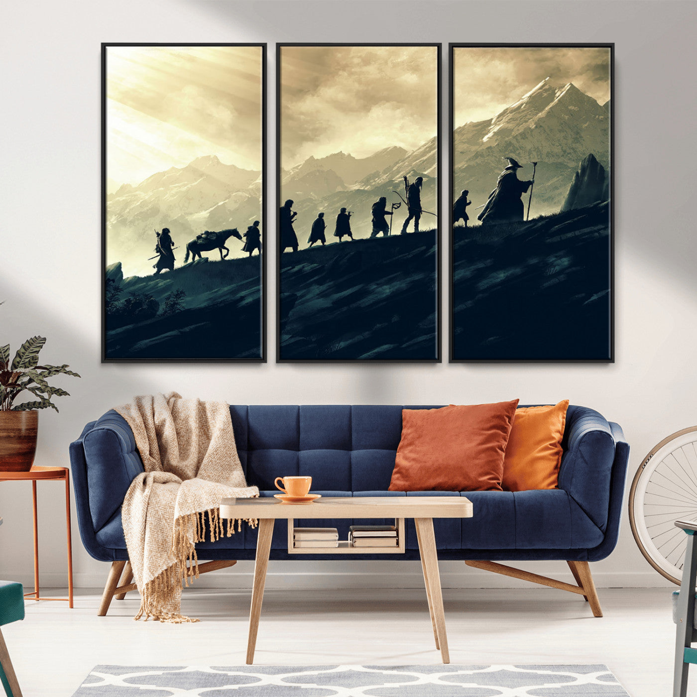 41574-MGV-CV-36X24-Fellowship Journey Wall Art – Epic Fantasy Adventure Canvas Print, Mountain Landscape Decor for Living Room, Office or Man Cave