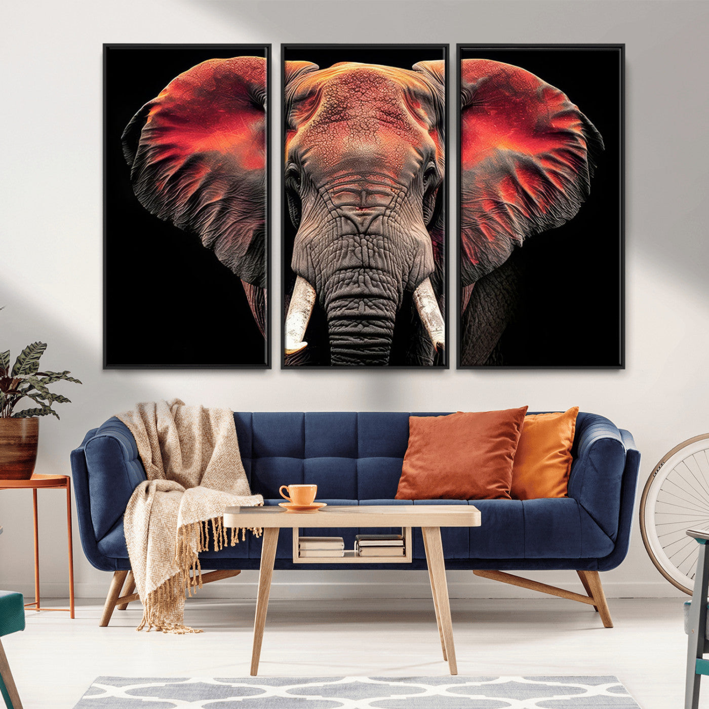 54719-MGV-CV-36X24-Elephant Wall Art – Majestic African Elephant Canvas Print, Wildlife Safari Animal Decor for Living Room, Bedroom, Office or Man