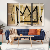 37215-MGV-CV-36X24-Abstract Crown Wall Art – Urban Graffiti Style Canvas Print Modern Street Art Design, Bold Contemporary Decor for Living Room,