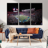 46899-MGV-FC-48X32-3P_Black-Ben Hill Griffin Stadium Wall Art Canvas Print, Framed Football Stadium Art Picture Print, Florida Football Stadium Perfect Sport