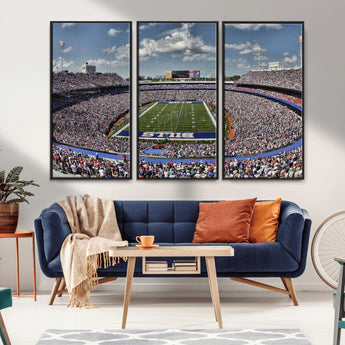 76491-MGV-FC-48X32-3P_Black-Buffalo Bills Stadium Wall Art Canvas Print, Framed Bills Stadium Art Picture Print, Highmark Stadium Perfect Sport Room Decor