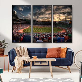 53432-MGV-CV-36X24-Fenway Park Stadium Wall Art Canvas Print, Framed Boston Baseball Stadium Art Picture Print, Massachusetts Fenway Park Perfect