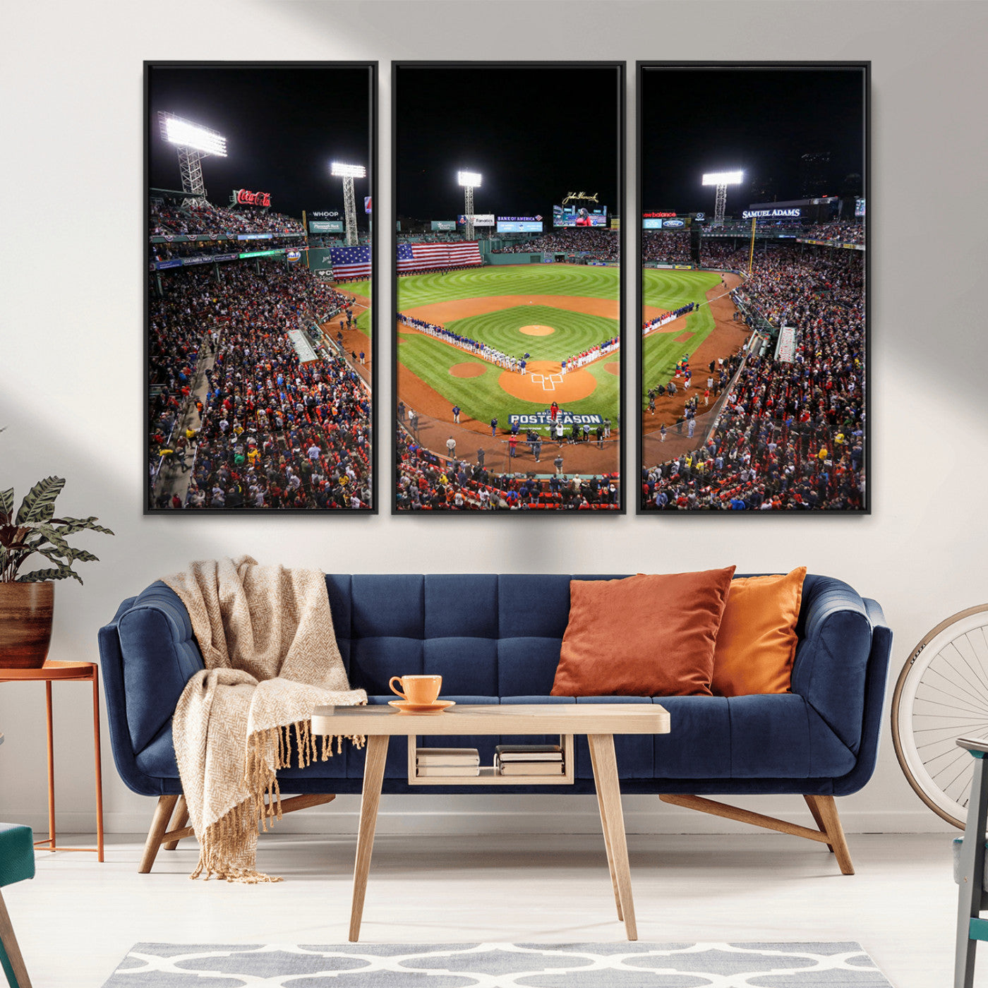 47365-MGV-CV-36X24-Fenway Park Stadium Wall Art Canvas Print, Framed Boston Baseball Stadium Art Picture Print, MLB Stadium Field Perfect Sport Room