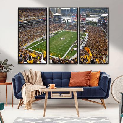 51419-MGV-CV-36X24-Heinz Field Wall Art Canvas Print, Framed Pittsburgh Stadium Field Art Picture Print, Heinz Stadium Field Perfect Sports Room
