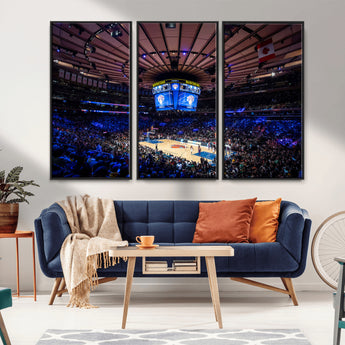 20491-MGV-FC-48X32-3P_Black-Madison Square Garden Wall Art Canvas Print, Framed New York Stadium Art Picture Print, MSG Stadium Perfect Sport Room Decor