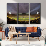 72404-MGV-FC-48X32-3P_Black-Michigan Wolverine Stadium Wall Art Canvas Print, Framed Michigan Stadium Art Picture Print, Football Stadium Perfect Sport Room
