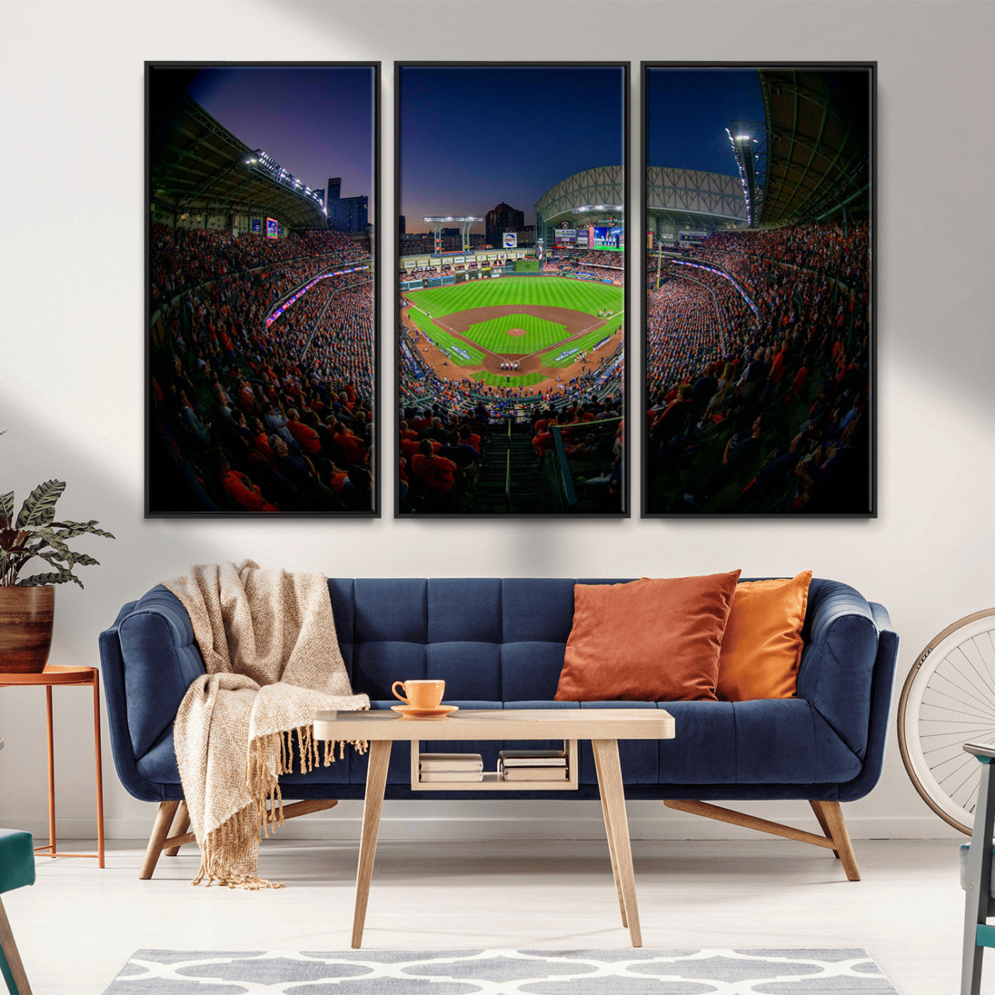 44322-MGV-FC-48X32-3P_Black-Minute Maid Park Wall Art Canvas Print, Framed Houston Astros Stadium Art Picture Print, Houston Astros Field Perfect Sports Room