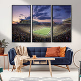 50825-MGV-FC-48X32-3P_Black-Notre Dame Stadium Wall Art Canvas Print, Framed Indiana Stadium Art Picture Print, Football Stadium Perfect Sports Room Decor