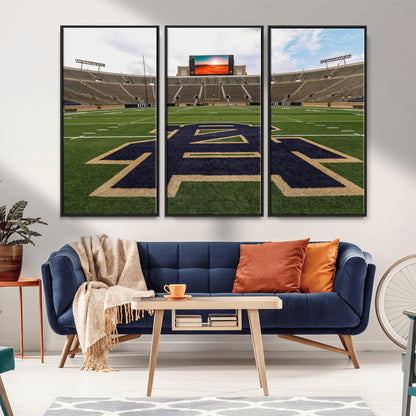 52835-MGV-CV-36X24-Notre Dame Stadium Wall Art Canvas Print, Framed Indiana Stadium Art Picture Print, Notre Dame Field Perfect Sport Room Decor