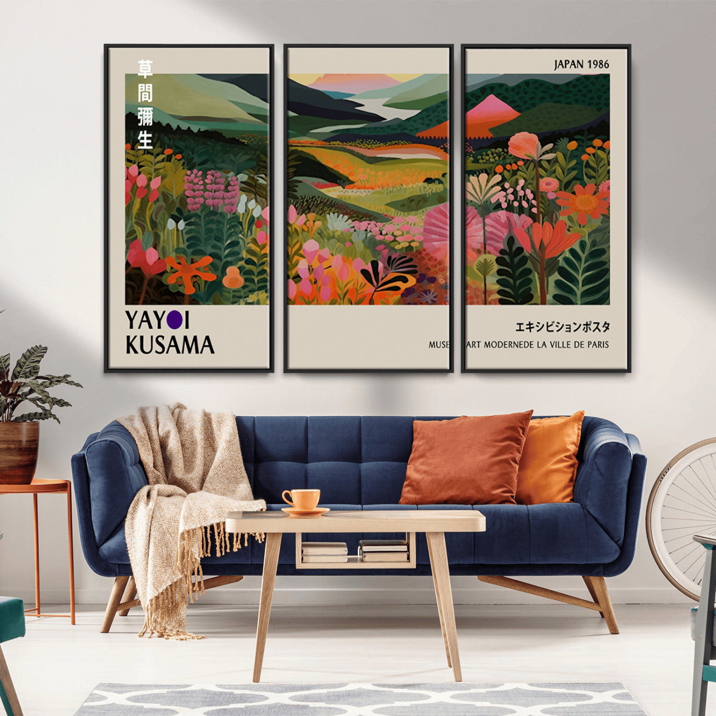 75719-MGV-CV-36X24-Botanical Mountain Valley Wall Art – Panoramic Nature Canvas Print, Vibrant Floral Field Artwork for Living Room, Bedroom, Office,