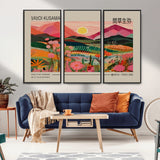 18304-MGV-CV-36X24-Sunset Mountain Landscape Wall Art – Panoramic Abstract Nature Canvas Print, Vibrant Wall Decor for Living Room, Bedroom, Office,