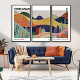 66936-MGV-CV-36X24-Kusama Wall Art – Vibrant Abstract Hills Canvas Print, Japanese Modern Landscape Poster for Living Room, Office, Studio or