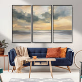45544-MGV-CV-36X24-Ocean Sunset Wall Art – Serene Seascape Canvas Print with Golden Sky and Calm Water, Coastal Beach Artwork for Living Room,