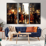 58782-MGV-CV-36X24-Jazz Musicians Cityscape Wall Art – Vibrant Urban Night Canvas Print, Elegant Music Themed Decor for Living Room, Office, or Music