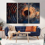 10017879-MGV-CV-36X24-Wood Tree Ring Wall Art Canvas Print, Framed Natural Wood Art Picture Print, Rustic Tree Slice Perfect Rustic Decor Artwork